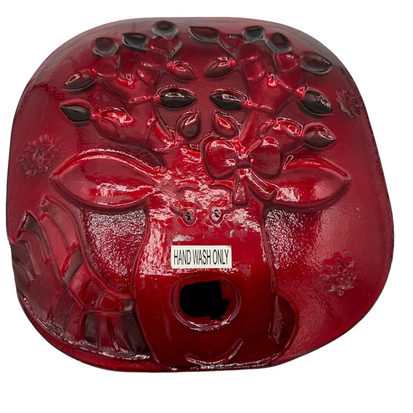 Christmas Rain Deer Platter Plate Artist Fused Painted Glass - Picture 11 of 11